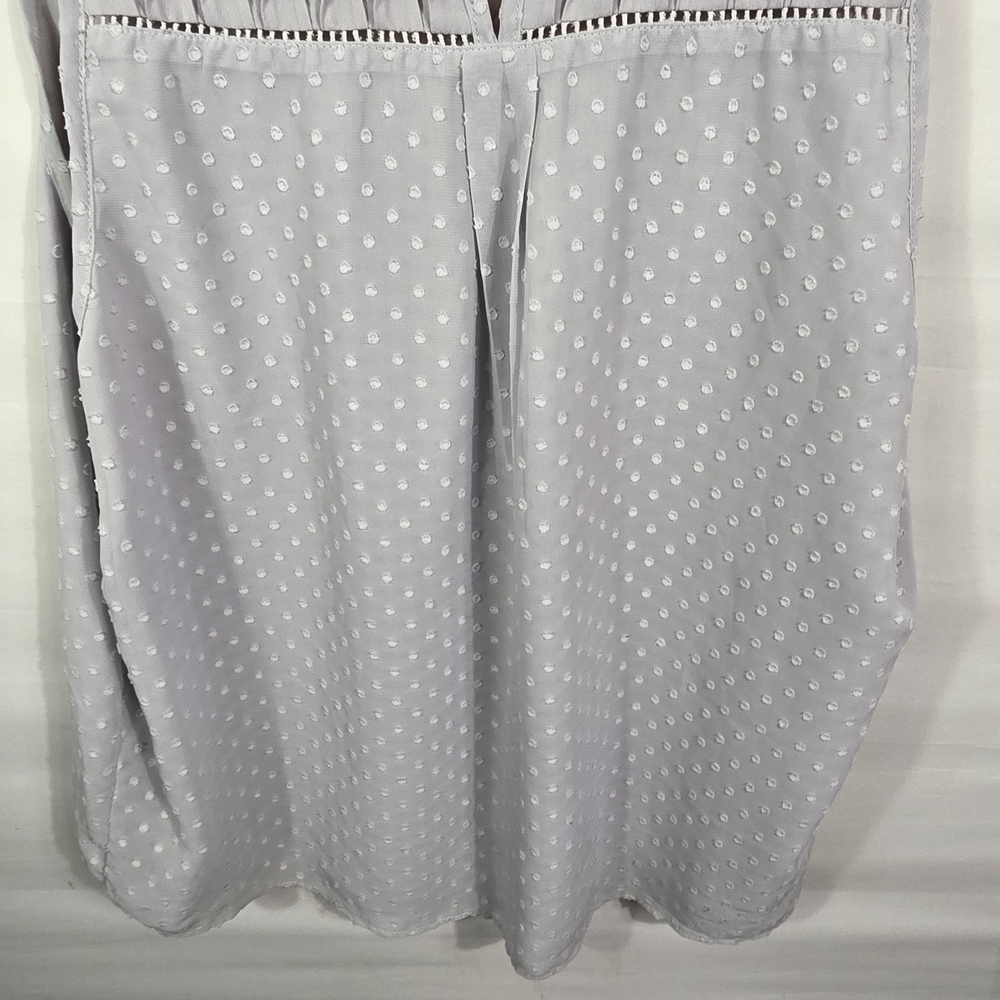 Brixon Ivy Soft Gray Dot V-Neck Sleeveless Blouse Size L - Picture 15 of 15
